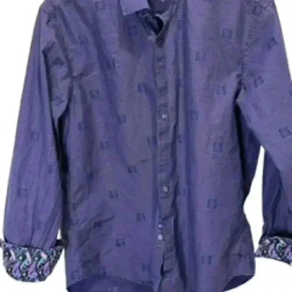 Marco Brunelli Long Sleeve Button Up Shirt‎ W/ Contrasting flip Cuffs Mens Sz XL - Picture 7 of 10